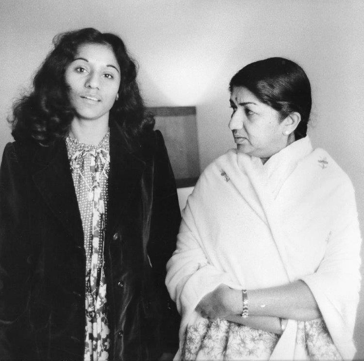 Black and white picture of the author and the late singer