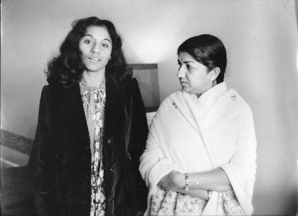 Black and white picture of the author and the late singer